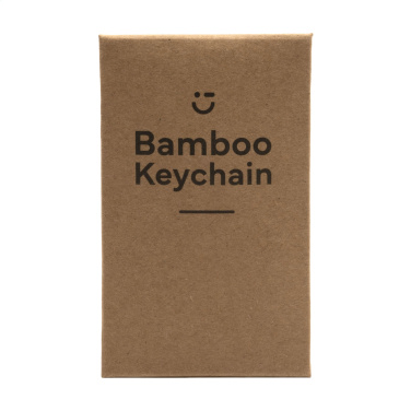 Logotrade Werbeartikel das Foto: Rechteckiger Schlüsselanhänger Bamboo Key