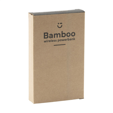 Logotrade Geschäftsgeschenke das Foto: Bamboo 8000 Wireless Powerbank kabelloses Ladegerät