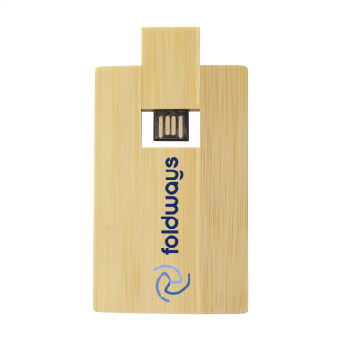 Logotrade Geschäftsgeschenke das Foto: Kreditkarte USB Bamboo 64 GB