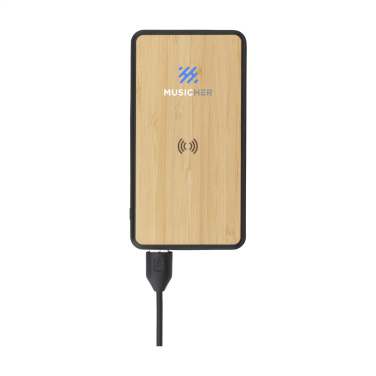 Logotrade Firmengeschenke das Foto: Boru Bamboo RCS Powerbank aus recyceltem ABS, kabelloses Ladegerät