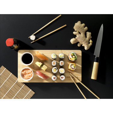 Logotrade Werbeartikel das Foto: Temaki Bambus Sushi Tablett Geschenkset