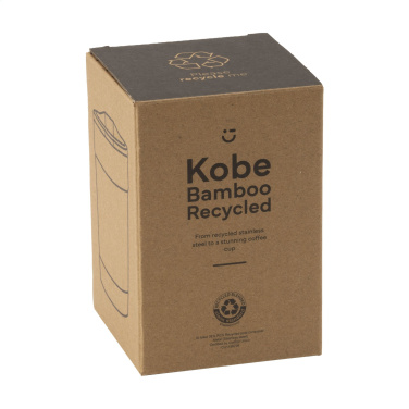 Logotrade Geschäftsgeschenke das Foto: Kobe Bamboo RCS Kaffeetasse aus recyceltem Stahl, 350 ml