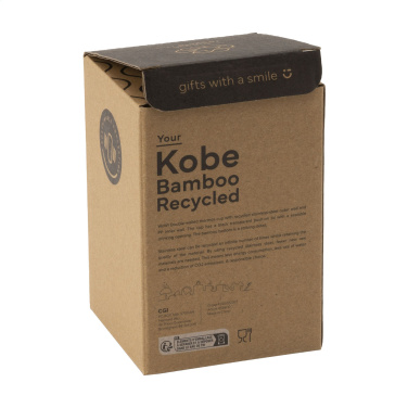 Logotrade Werbeartikel das Foto: Kobe Bamboo RCS Kaffeetasse aus recyceltem Stahl, 350 ml