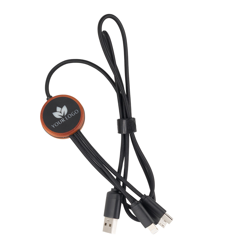 Logotrade Werbeartikel das Foto: Kabel 3in1 mit beleuchtetem Logo - LH-ZM04