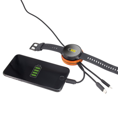 Logotrade Werbegeschenke das Foto: Großes Kabel 4in1 mit beleuchtetem Logo - i5w