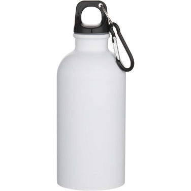 Logotrade werbemittel das Foto: Oregon 400 ml matte RCS-zertifizierte einwandige Trinkflasche aus recyceltem Edelstahl mit Karabinerhaken