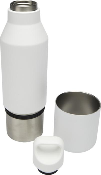 Logotrade Firmengeschenke das Foto: Odessy 600 ml Isolierflasche und 300 ml Becher aus RCS recyceltem Edelstahl