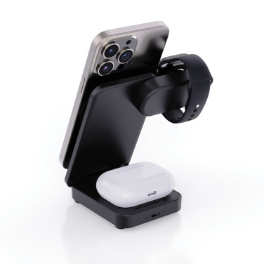 Logotrade Logogeschenke das Foto: Urban Vitamin Arcadia 15W 3in1 Magnet-Charger aus RCS rABS