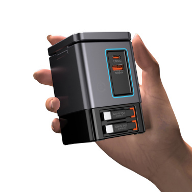 Logotrade Werbegeschenke das Foto: Urban Vitamin Sacramento 105W GaN Charger mit einz. Kabeln