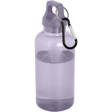 Logotrade Werbeartikel das Foto: Oregon 400 ml RCS-zertifizierte Trinkflasche aus recyceltem Kunststoff mit Karabiner 