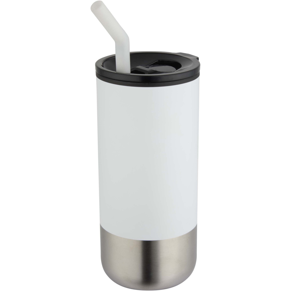 Logotrade werbemittel das Foto: Grayson 480 ml RCS recycelter Isolierbecher mit Trinkhalm