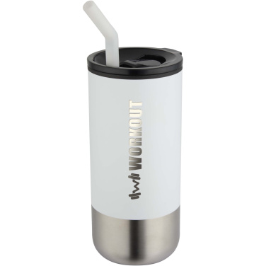 Logotrade werbemittel das Foto: Grayson 480 ml RCS recycelter Isolierbecher mit Trinkhalm
