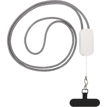Logotrade Logogeschenke das Foto: Anser Smartphone Lanyard aus recyceltem Kunststoff mit 27 W 5-in-1 integriertem Kabel