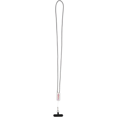Logotrade Firmengeschenke das Foto: Anser Smartphone Lanyard aus recyceltem Kunststoff mit 27 W 5-in-1 integriertem Kabel