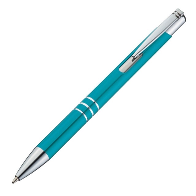 Logo trade promotional giveaways picture of: Metal ball pen 'Ascot', blue