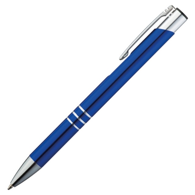 Logo trade business gift photo of: Metal ball pen 'Ascot'  color blue