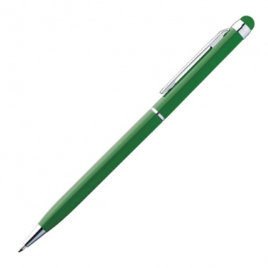 Logotrade promotional gift image of: Ball pen with touch pen 'New Orleans'  color green