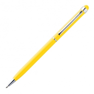 Logo trade promotional gifts image of: Ball pen with touch pen 'New Orleans'  color yellow