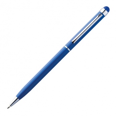 Logo trade promotional items image of: Ball pen with touch pen 'New Orleans'  color blue