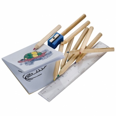 Logo trade promotional giveaways picture of: Drawing set for kids 'Little Picasso',  color brown
