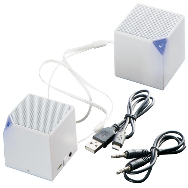 Logo trade promotional items image of: Bluetooth speaker TREZZO  color white