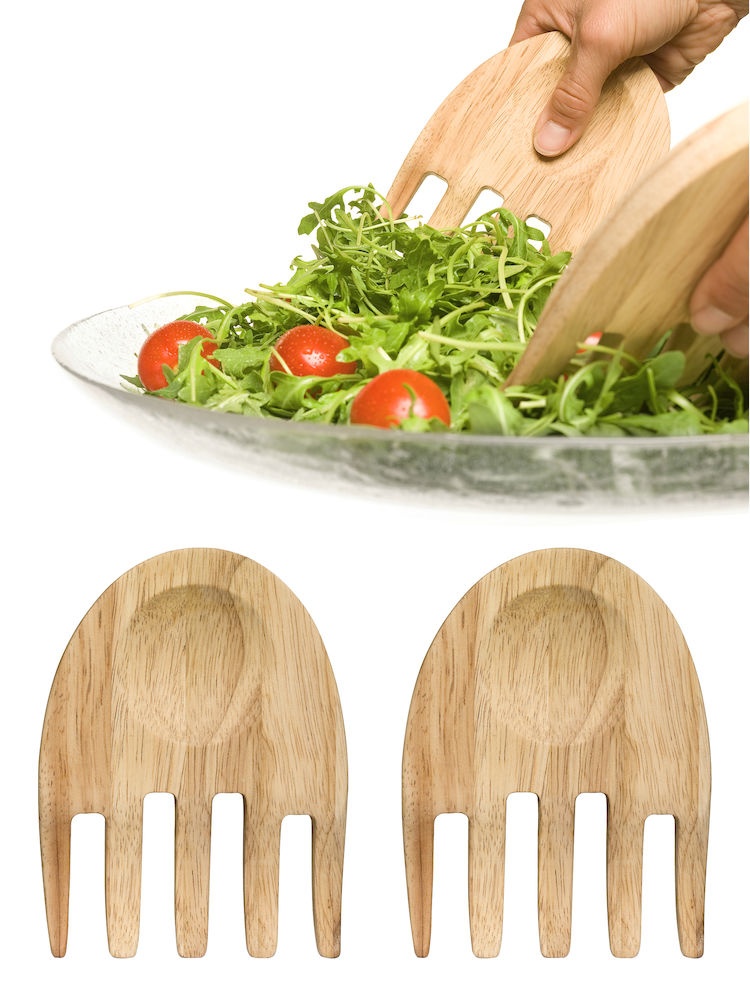 Logo trade advertising product photo of: Oak hands salat serving set