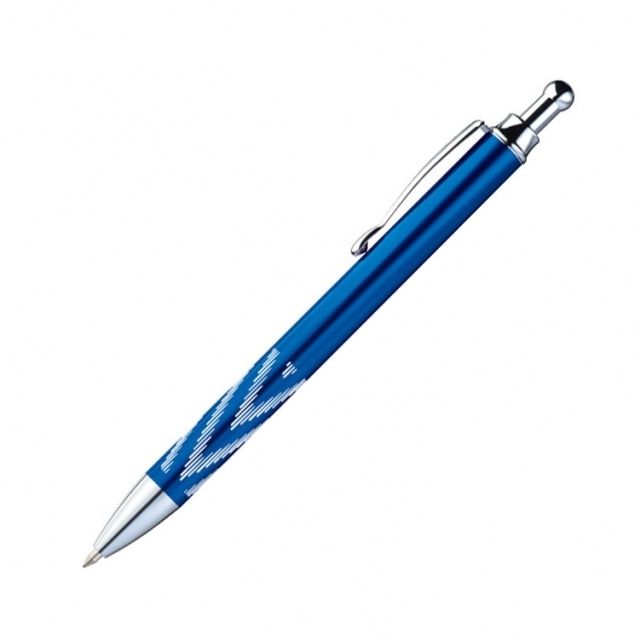 Logo trade promotional giveaways picture of: Metal ball pen 'Kade', blue