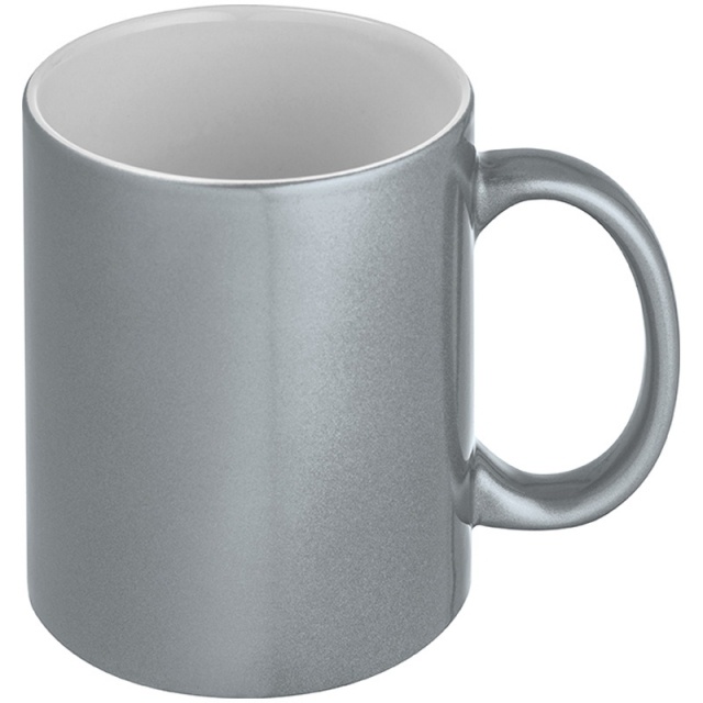 Logo trade promotional items picture of: Sublimation mug Alhambra, metallic silver