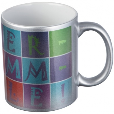 Logo trade promotional giveaway photo of: Sublimation mug Alhambra, metallic silver