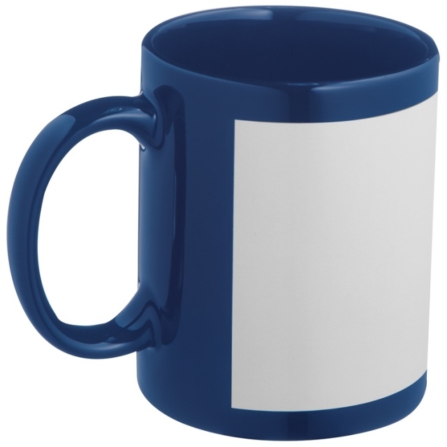 Logo trade promotional gift photo of: Ceramic sublimation mug Montevideo, blue