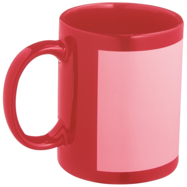 Logo trade corporate gifts picture of: Ceramic sublimation mug Montevideo, red