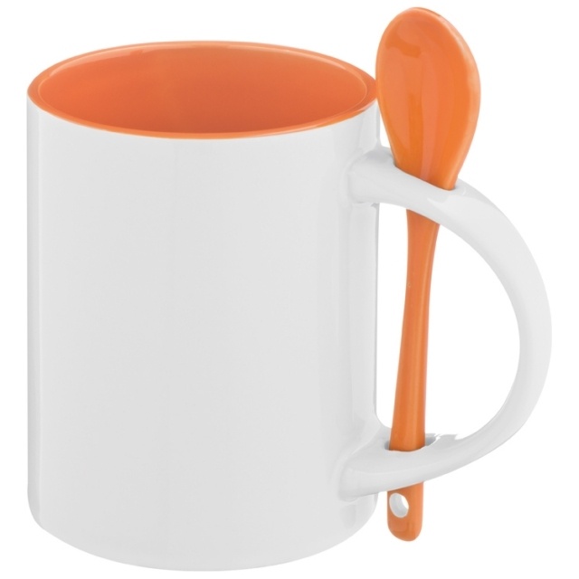 Logo trade corporate gifts image of: Ceramic cup Savannah, orange