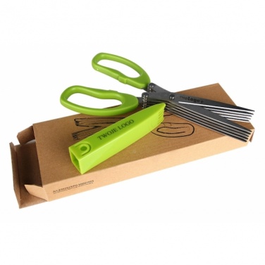 Logo trade promotional giveaways image of: Chive scissors 'Bilbao'  color light green
