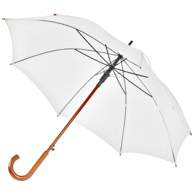 Logotrade business gift image of: Wooden automatic umbrella NANCY  color white