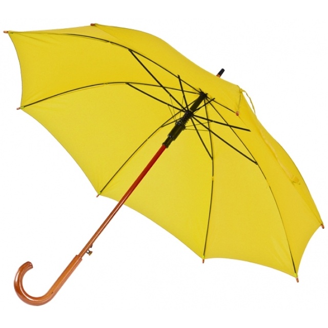 Logotrade promotional gift image of: Wooden automatic umbrella NANCY  color yellow