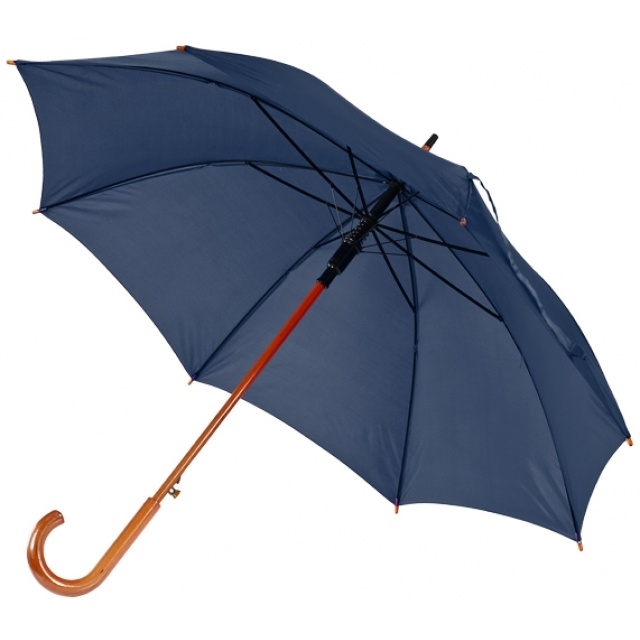 Logotrade promotional giveaways photo of: Wooden automatic umbrella NANCY  color navy