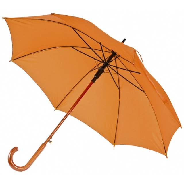 Logotrade business gift image of: Wooden automatic umbrella NANCY, color dark orange
