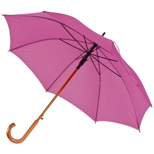 Logotrade promotional product picture of: Wooden automatic umbrella NANCY  color pink