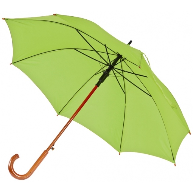 Logo trade promotional products picture of: Wooden automatic umbrella NANCY  color light green