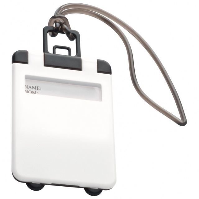 Logo trade promotional giveaways picture of: Luggage tag 'Kemer'  color white
