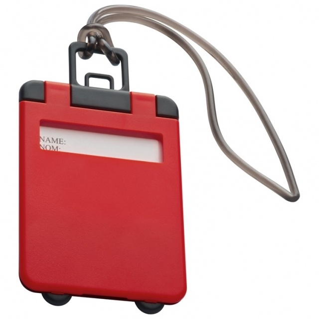 Logo trade promotional products image of: Luggage tag 'Kemer'  color red
