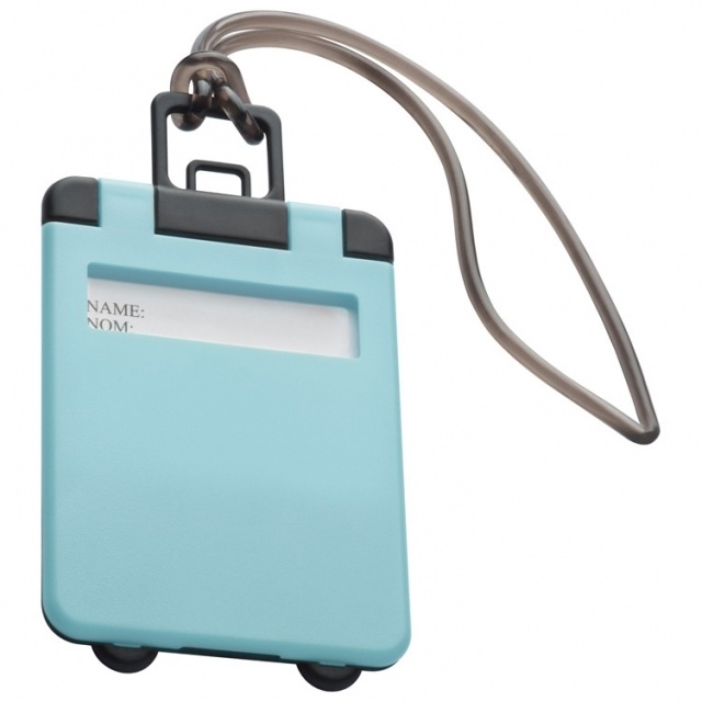 Logo trade business gift photo of: Luggage tag 'Kemer'  color light blue