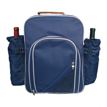 Logo trade promotional gift photo of: High-class picnic backpack 'Virginia'  color blue