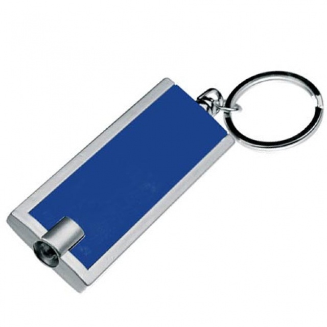 Logo trade promotional giveaways image of: Plastic key ring 'Bath'  color blue