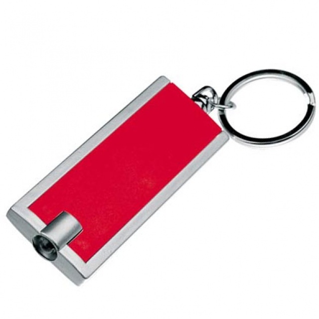 Logo trade corporate gift photo of: Plastic key ring 'Bath'  color red