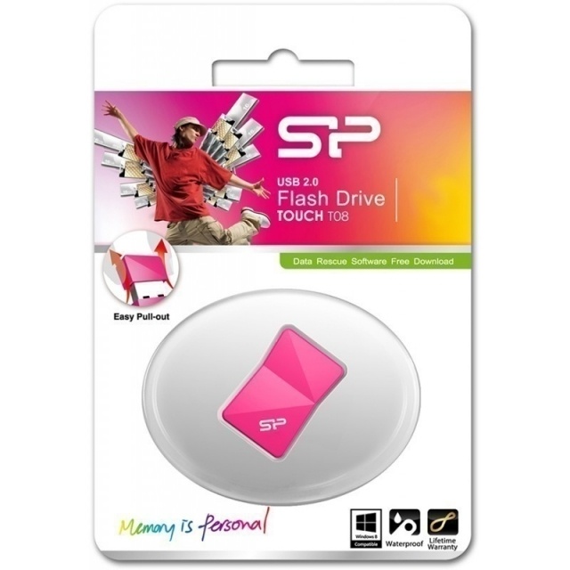 Logo trade advertising product photo of: USB flashdrive pink Silicon Power Touch T08 64GB