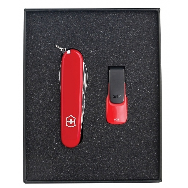 Logo trade promotional item photo of: Gift set   8GB color red