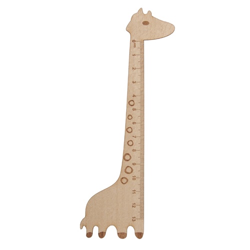 Logo trade business gifts image of: Wooden ruler Giraff, 13 cm