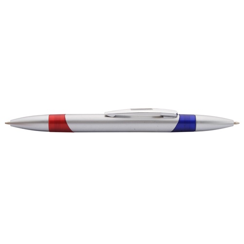 Logo trade promotional giveaway photo of: Stylish double-ended ballpoint pen, silver
