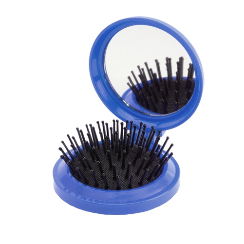 Logo trade corporate gift photo of: mirror with hairbrush AP731367-06 blue